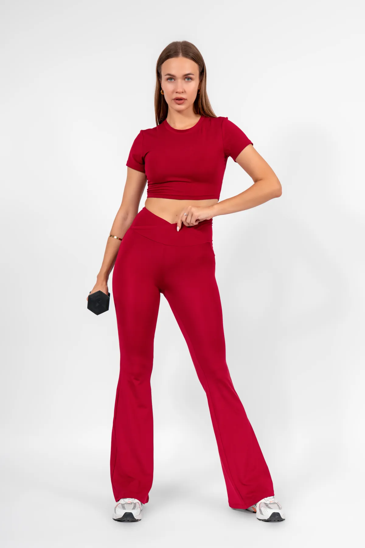 İspanyol Paça Tayt, Dikişsiz Külot ve Crop Body 3’lü Takım