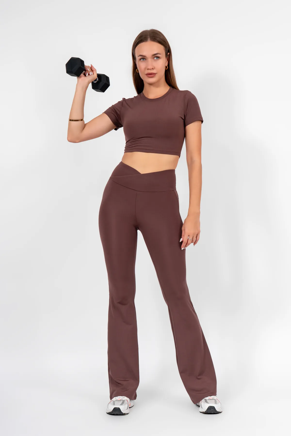 İspanyol Paça Tayt, Dikişsiz Külot ve Crop Body 3’lü Takım