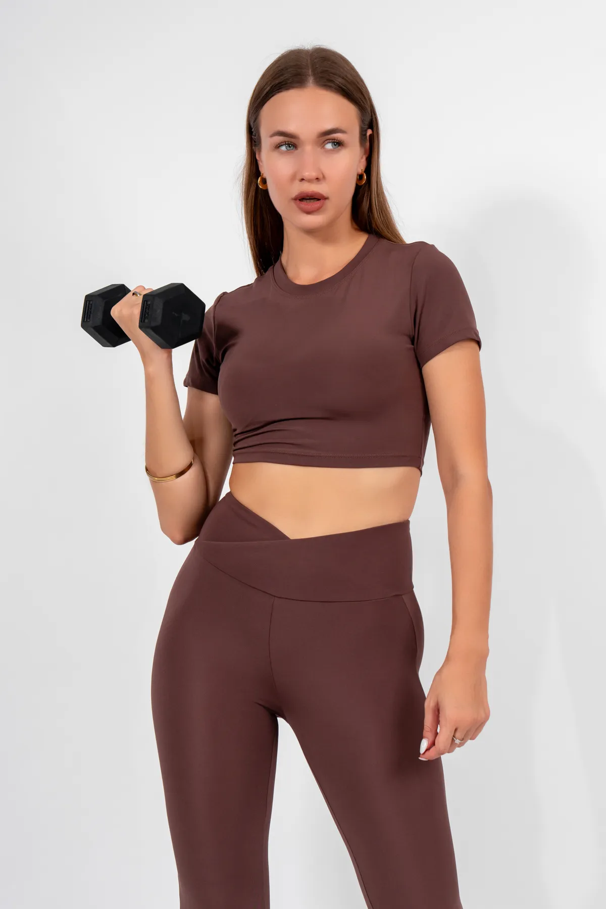 İspanyol Paça Tayt, Dikişsiz Külot ve Crop Body 3’lü Takım